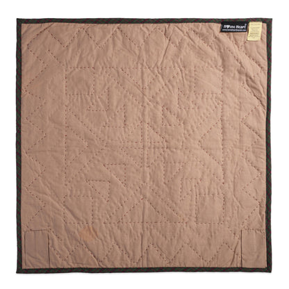 Hand made Hand quilted Wall hanging Quilt, Table Topper 19"x19" Primitive flying geese red green plaid by Home Heart brands (Made in India)