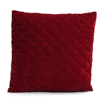 Cushion cover quilted Burgundy Red premium micro velvet Throw Pillow, Zipper Closure, Accent Pillow Decorative pillow by HOME HEART Brands