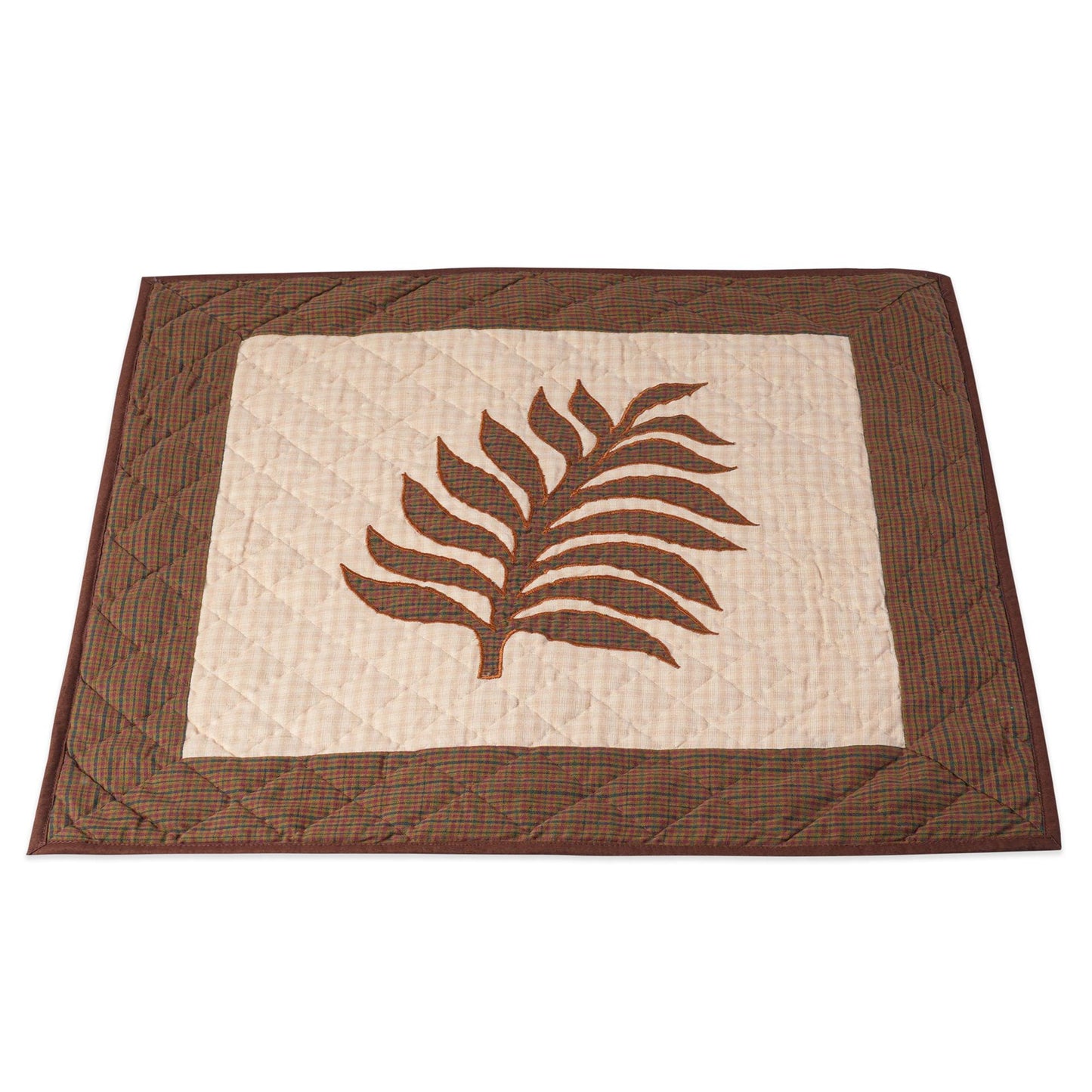 Hand made Hand quilted Wall hanging Quilt, Table Topper 19"x19" swiss cheese plant plaid by Home Heart brands (Made in India)
