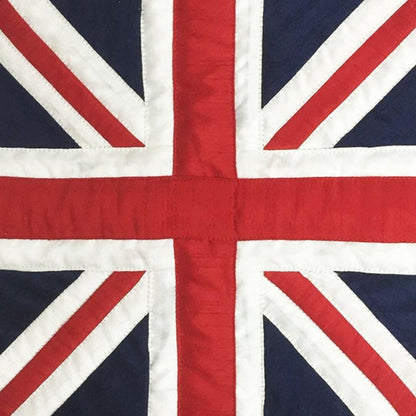 Dupioni Silk Union Jack Britain flag reversible round quilted Table runner, Trivet, placemat & topper by HOME HEART Brands (Made in India)