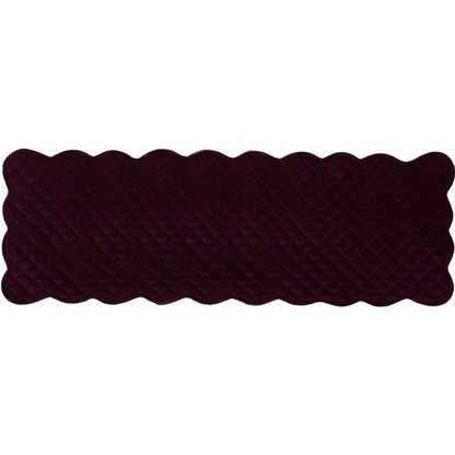 Dupioni silk Artistic Byzantium purple quilted Table Runner & Toppers scalloped border reversible by Home Heart Brands(made in INDIA)
