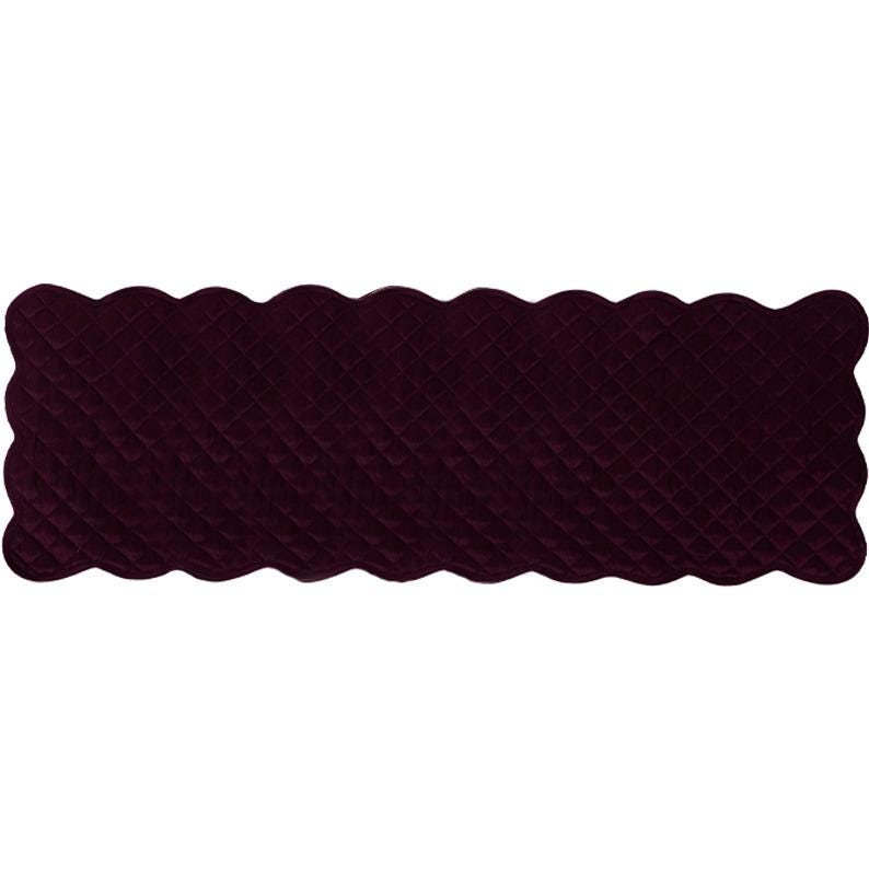 Dupioni silk Artistic Byzantium purple quilted Table Runner & Toppers scalloped border reversible by Home Heart Brands(made in INDIA)