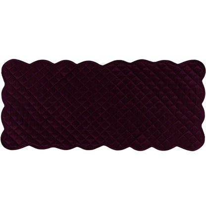 Dupioni silk Artistic Byzantium purple quilted Table Runner & Toppers scalloped border reversible by Home Heart Brands(made in INDIA)