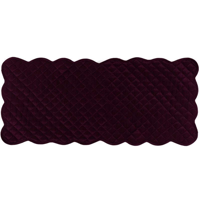 Dupioni silk Artistic Byzantium purple quilted Table Runner & Toppers scalloped border reversible by Home Heart Brands(made in INDIA)