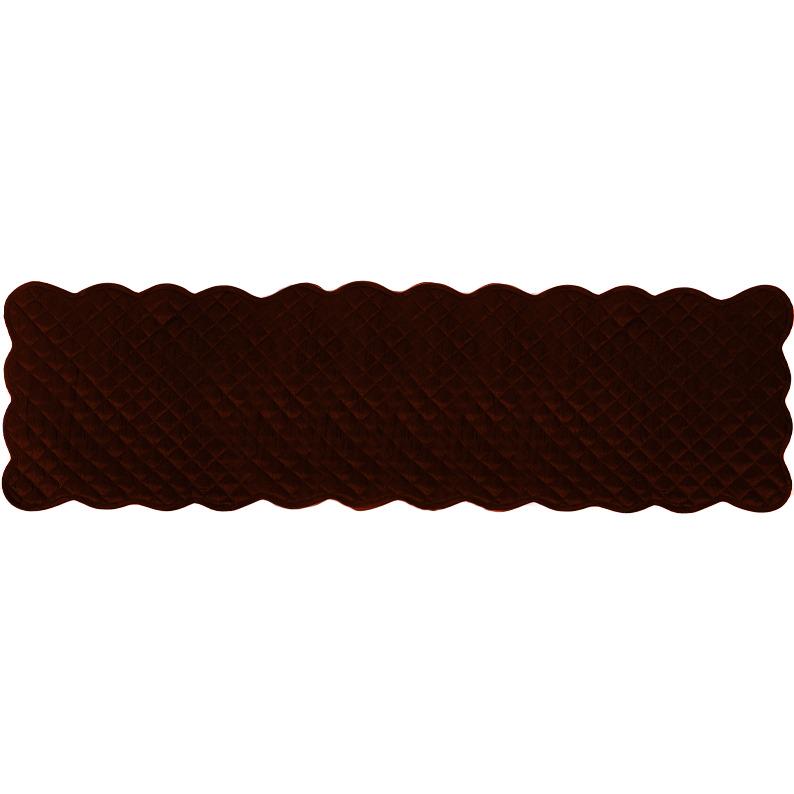 Dupioni silk brown farm house quilted Table Runner & Toppers scallop border reversible double layer by Home Heart Brands(made in INDIA)