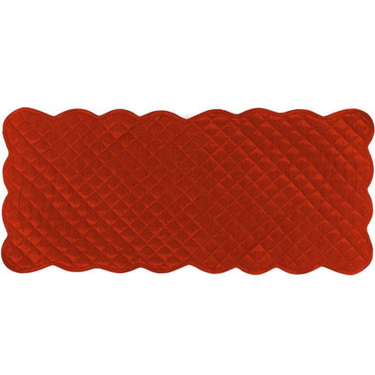 Dupioni silk Autumn leaf fall color quilted Table Runner & Toppers scallop border reversible by Home Heart Brands(made in INDIA)
