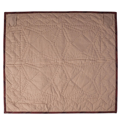 Hand made Hand quilted Throw Quilt, Wall hanging, Table Topper Spinning wheel blue burgundy plaid quilt by Home Heart brands (Made in India)
