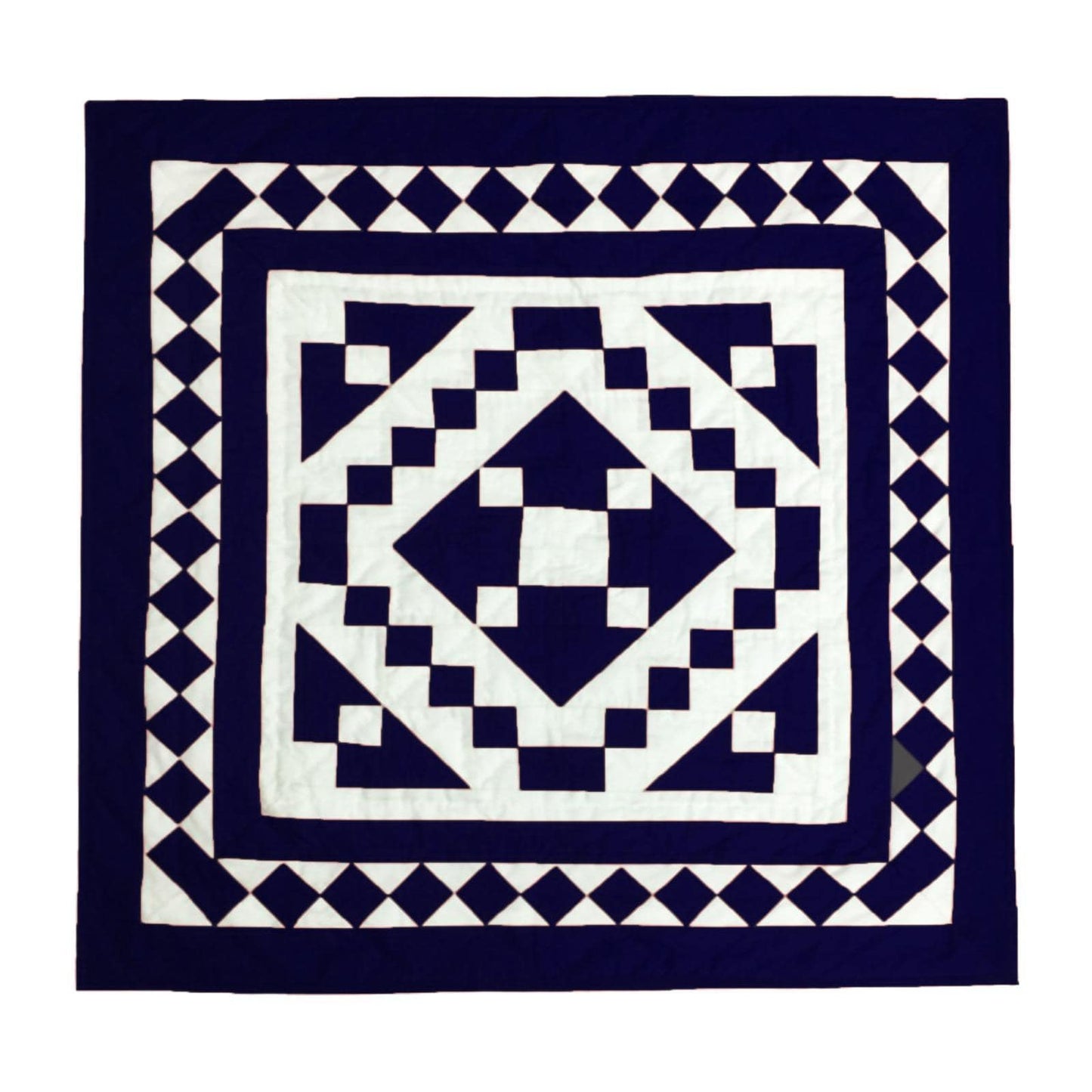 Wall hanging hand made hand quilted quilt, Throws, Table topper, Baby Quilt  Navy blue Diamond square cotton quality by HOME HEART Brands