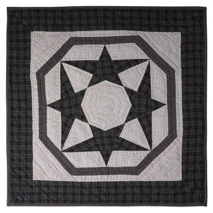 Hand made Hand quilted Wall hanging, Throw Quilt, Table Topper 19"x19" Galaxy star blue plaid quilt by Home Heart brands (Made in India)