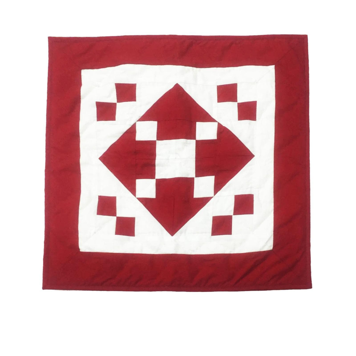 Wall hanging Hand made hand quilted quilt, Throws, Table topper, Baby Quilt Red Diamond square cotton Heirloom Quality by HOME HEART Brands