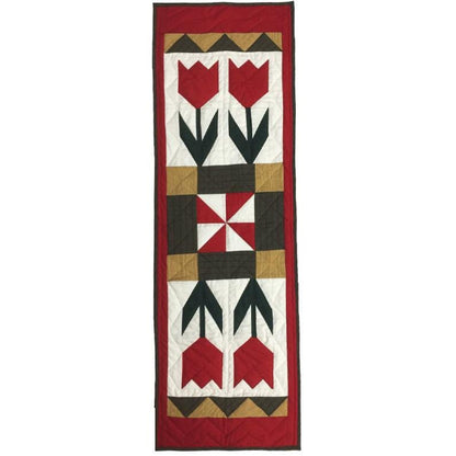 Tulip hand made, hand quilted table runner, throw, patchwork Table Toppers Calico Country cotton fabric by HOME HEART Brands(made in INDIA)
