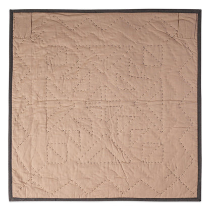 Hand made Hand quilted Wall hanging Quilt,Table Topper 19"x19" Primitive flying geese Black beige plaid by Home Heart brands (Made in India)