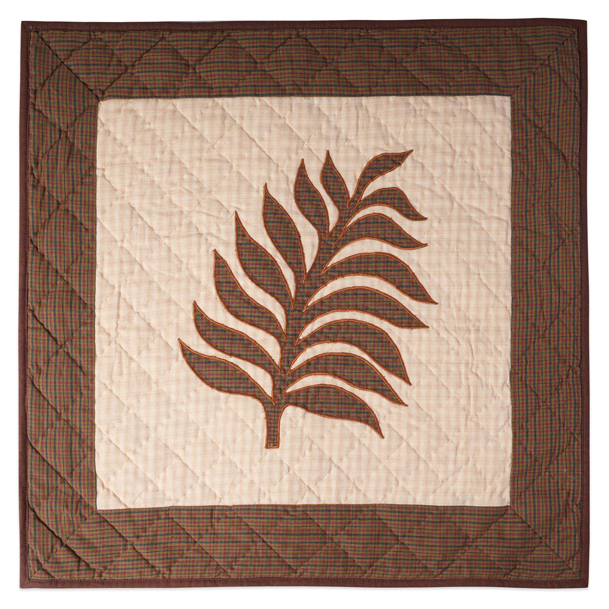 Hand made Hand quilted Wall hanging Quilt, Table Topper 19"x19" swiss cheese plant plaid by Home Heart brands (Made in India)