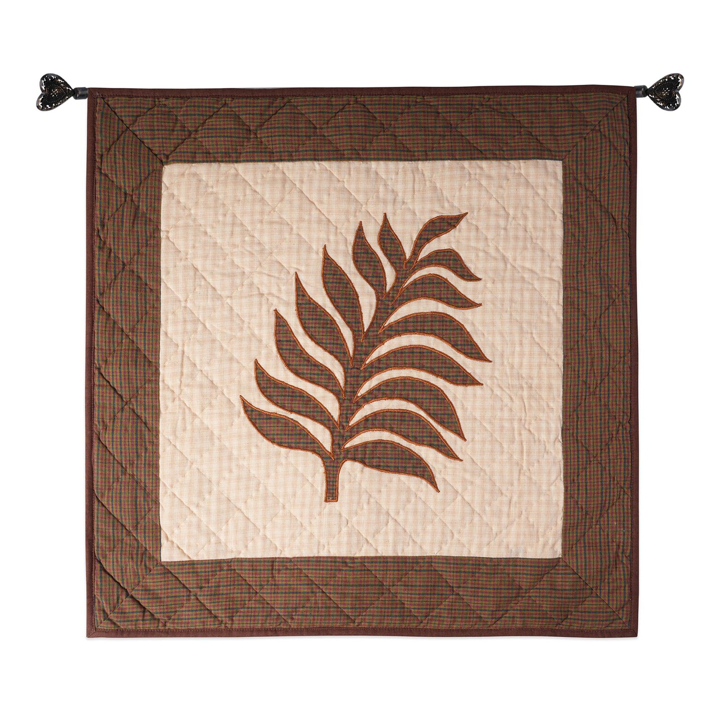 Hand made Hand quilted Wall hanging Quilt, Table Topper 19"x19" swiss cheese plant plaid by Home Heart brands (Made in India)