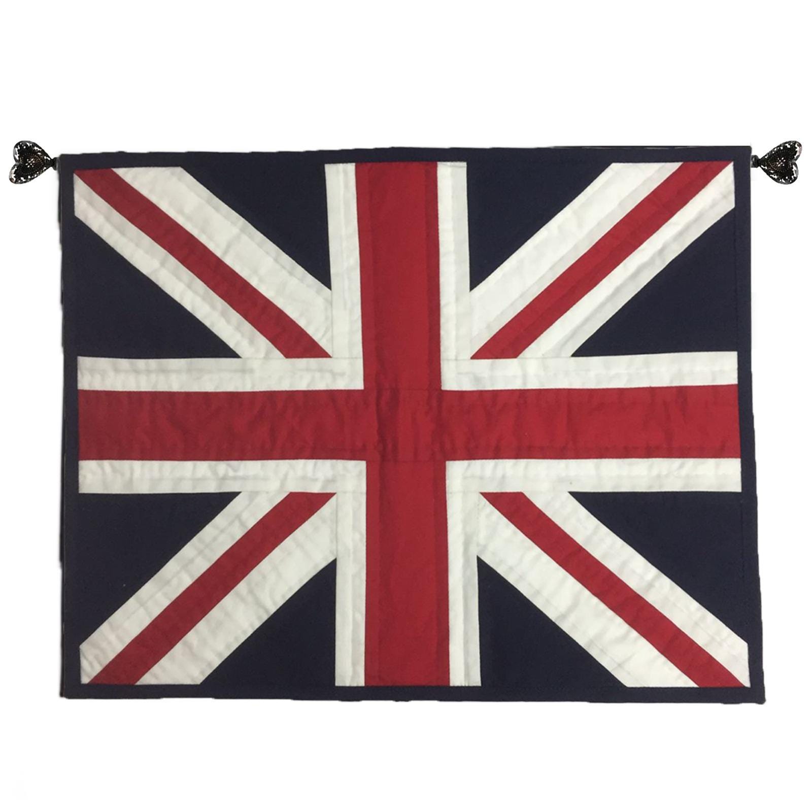 Hand quilted hand made placemats tablemats patchwork Union jack British flag UNION placemat 14"X19" by HOME HEART Brands (Made in India)