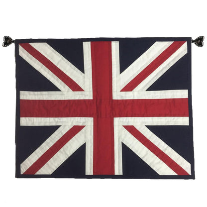 Hand quilted hand made placemats tablemats patchwork Union jack British flag UNION placemat 14"X19" by HOME HEART Brands (Made in India)