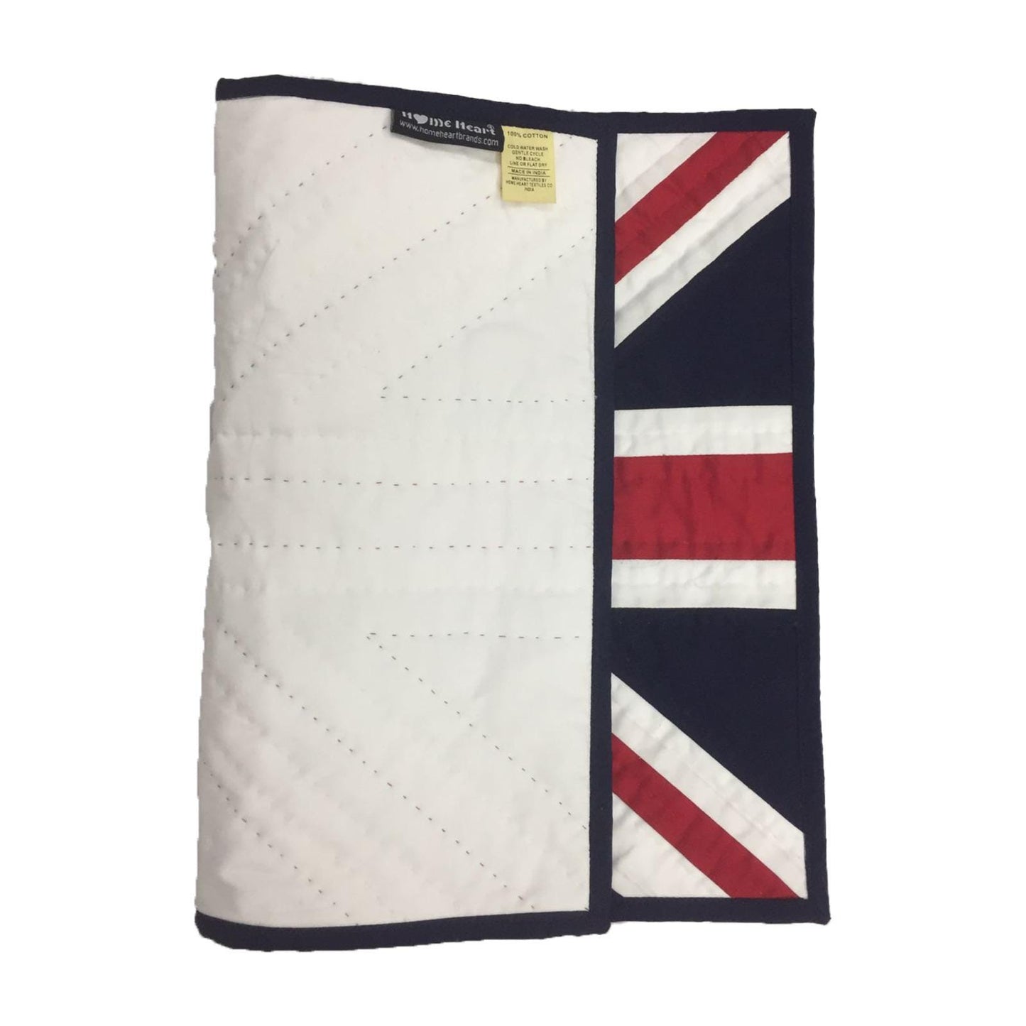 Hand quilted hand made placemats tablemats patchwork Union jack British flag UNION placemat 14"X19" by HOME HEART Brands (Made in India)