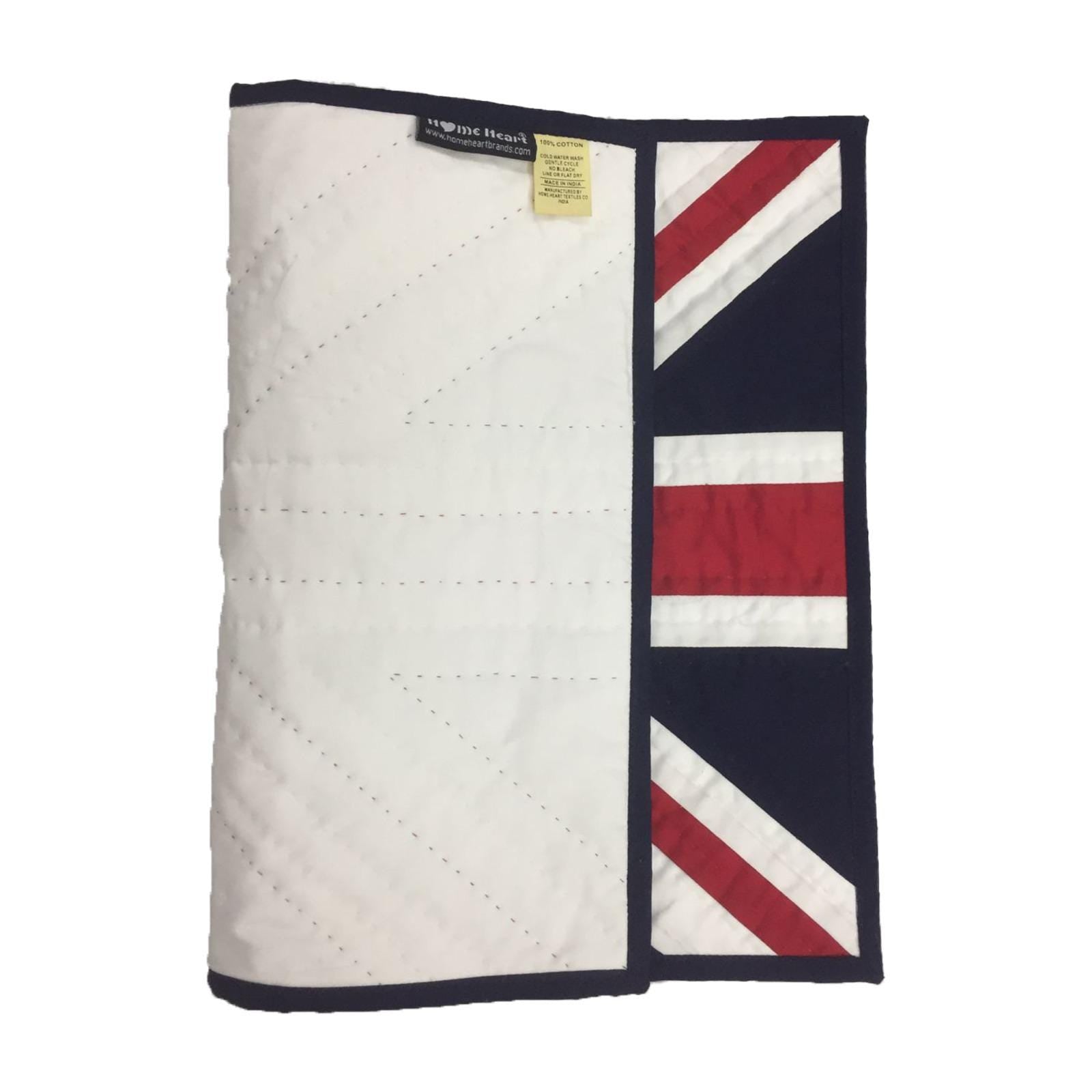 Hand quilted hand made placemats tablemats patchwork Union jack British flag UNION placemat 14"X19" by HOME HEART Brands (Made in India)