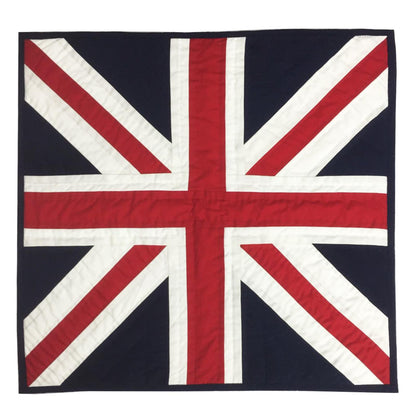 Hand made Hand quilted Wallhanging Quilt, small quilt, placemat 20"x20" Union jack flag calico fabric by Home Heart brands (Made in India)