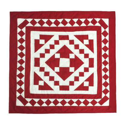 Hand made hand quilted Block quilt, Throw, Table topper, table accent piece, Red Diamond square cotton Heirloom Quality by HOME HEART Brands