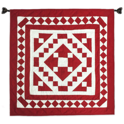 Wall hanging Hand made hand quilted quilt, Throws, Table topper, Baby Quilt  Red Diamond square cotton Heirloom Quality by HOME HEART Brands