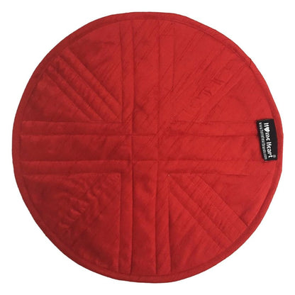 Dupioni Silk Union Jack Britain flag reversible round quilted Table runner, Trivet, placemat & topper by HOME HEART Brands (Made in India)
