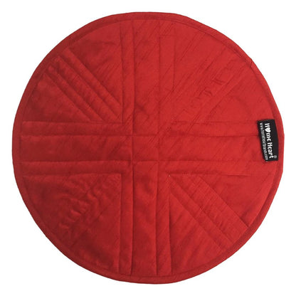 Dupioni Silk Union Jack Britain flag reversible round quilted Table runner, Trivet, placemat & topper by HOME HEART Brands (Made in India)