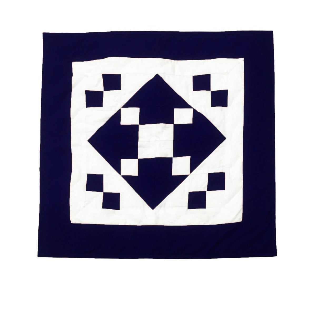 Wall hanging hand made hand quilted quilt, Throws, Table topper, Baby Quilt Navy blue Diamond square cotton quality by HOME HEART Brands