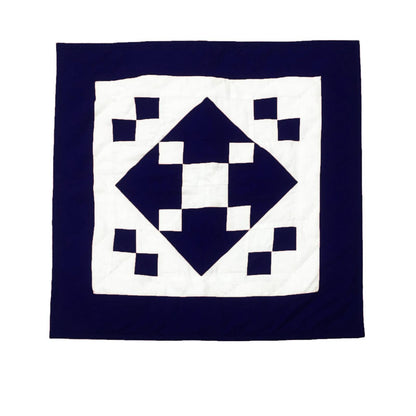Wall hanging hand made hand quilted quilt, Throws, Table topper, Baby Quilt Navy blue Diamond square cotton quality by HOME HEART Brands
