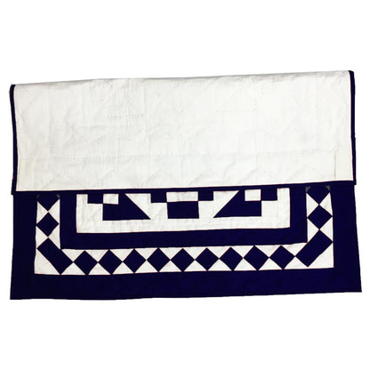 Wall hanging hand made hand quilted quilt, Throws, Table topper, Baby Quilt Navy blue Diamond square cotton quality by HOME HEART Brands