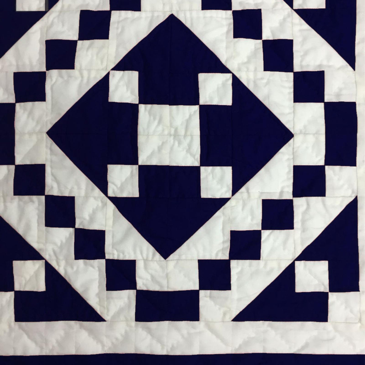 Wall hanging hand made hand quilted quilt, Throws, Table topper, Baby Quilt Navy blue Diamond square cotton quality by HOME HEART Brands