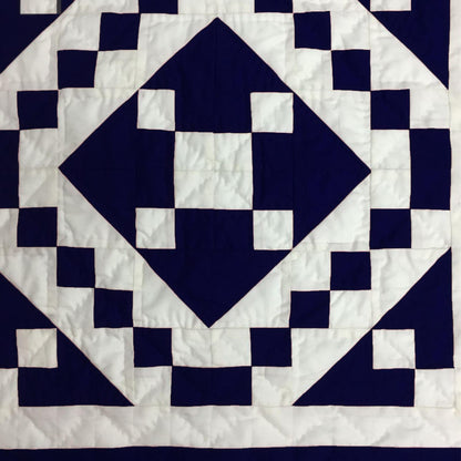 Wall hanging hand made hand quilted quilt, Throws, Table topper, Baby Quilt Navy blue Diamond square cotton quality by HOME HEART Brands