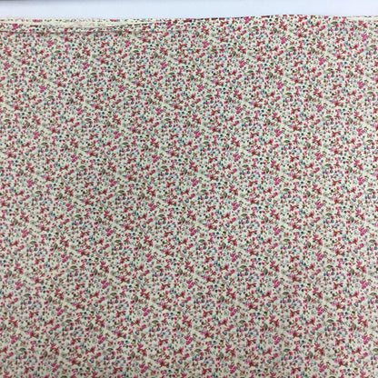 Fabric Soft Cotton Cambric Floral Print Fabric – Beige| Pink | Medium Weight | Quilting & Dress Material by HOME HEART Brands(Made in India)