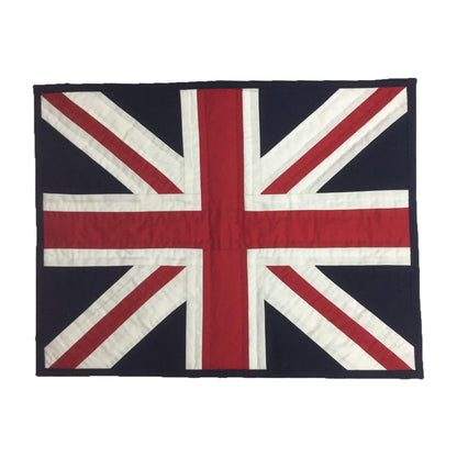 Hand quilted hand made placemats tablemats patchwork Union jack British flag UNION placemat 14"X19" by HOME HEART Brands (Made in India)