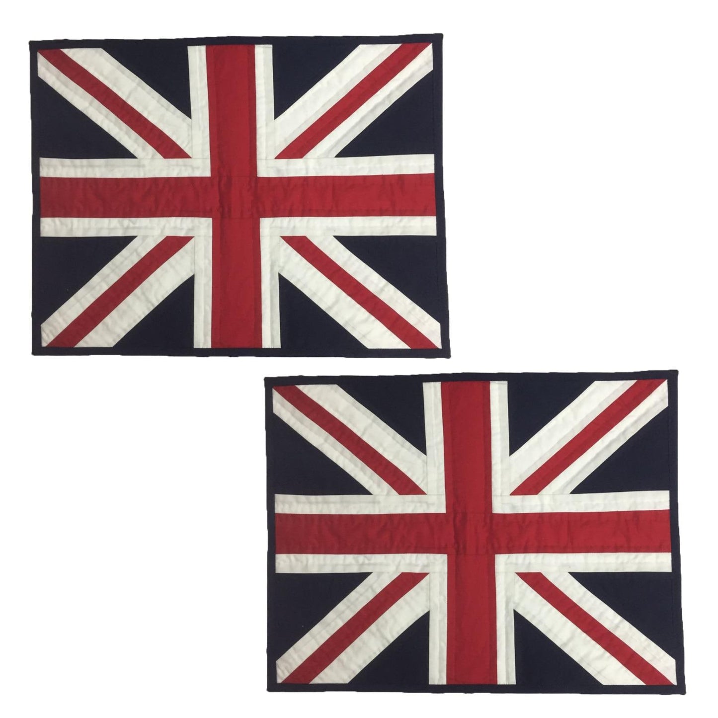 Hand quilted hand made placemats tablemats patchwork Union jack British flag UNION placemat 14"X19" by HOME HEART Brands (Made in India)