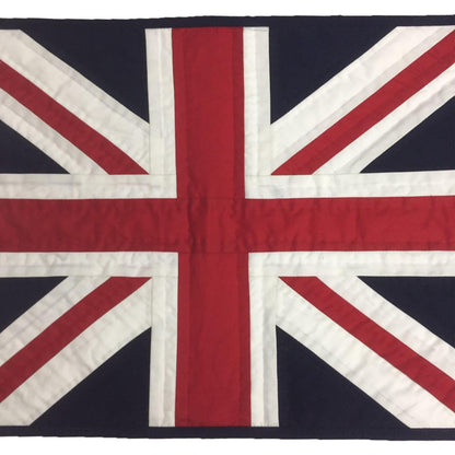 Hand quilted hand made placemats tablemats patchwork Union jack British flag UNION placemat 14"X19" by HOME HEART Brands (Made in India)