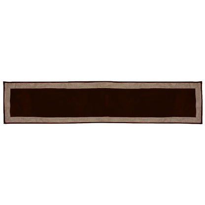 Velvet Table Runner & Toppers Premium brown velvet with ivory lurex jute border double layer by Home Heart Brands(made in INDIA)