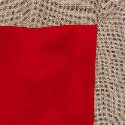 Velvet Table Runner & Toppers Premium  red with ivory lurex jute border double layer by Home Heart Brands(made in INDIA)