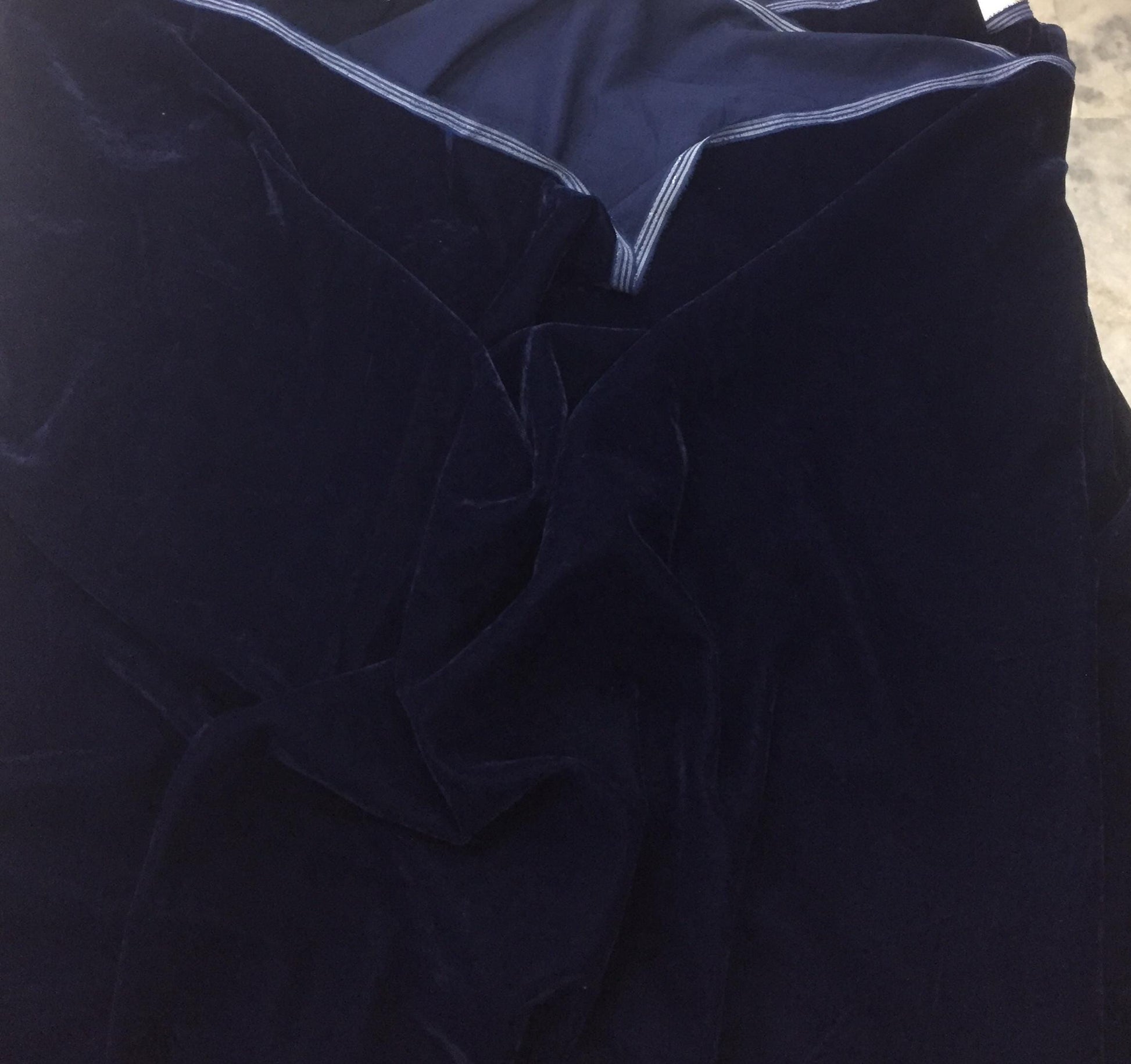 Fabric navy blue color micro velvet soft fabric 42� wide choose your yard meter in cut collection by HOME HEART Brands (Made in India)