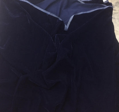 Fabric navy blue color micro velvet soft fabric 42” wide choose your yard meter in cut collection by HOME HEART Brands (Made in India)
