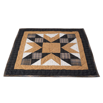 Southwestern star 19"X19" Hand crafted block quilt, small quilt, Table Topper calico fabric by Home Heart brands (Made in India)