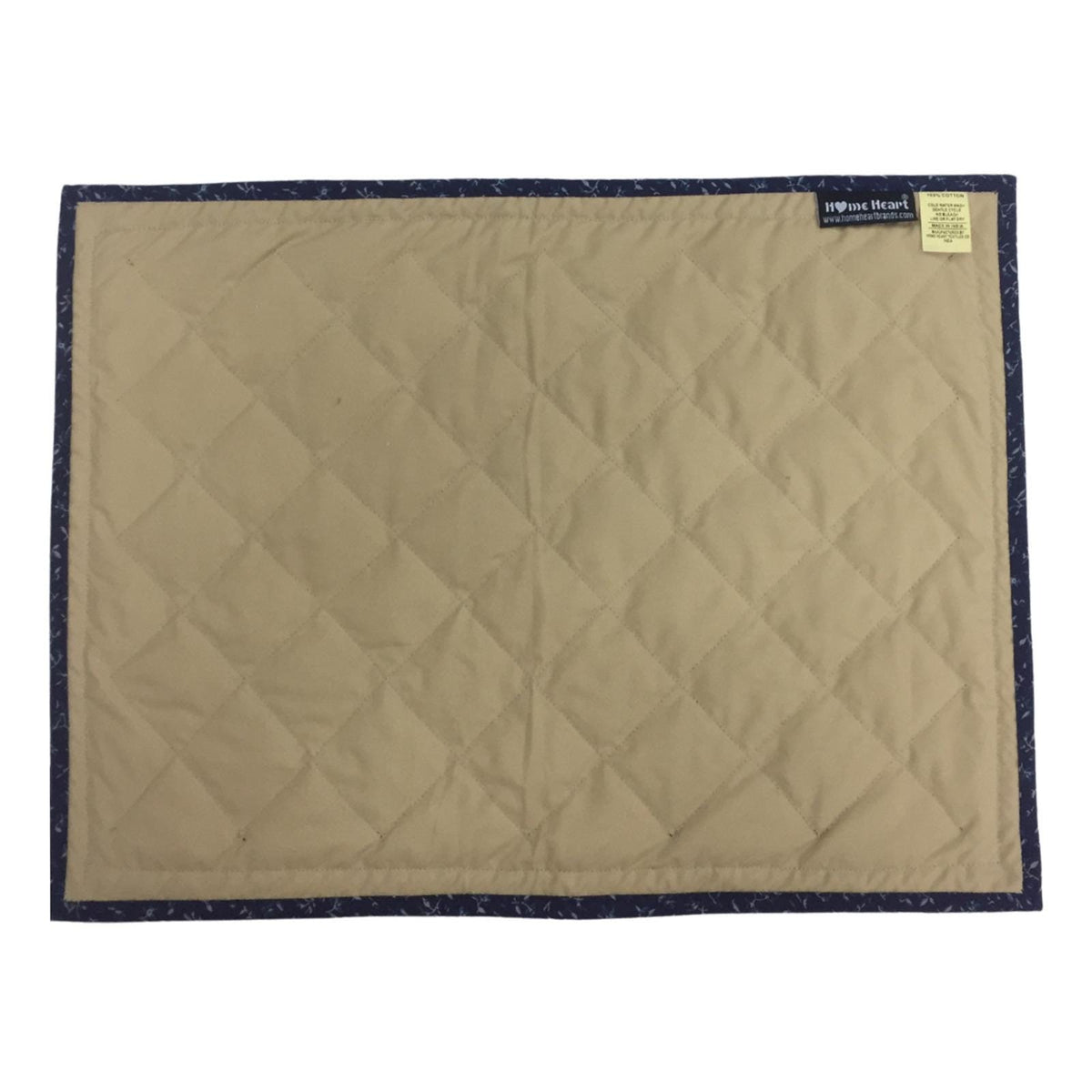 quilted placemats tablemats patchwork Flower Garden, Blue white Calico multi floral print 14"X19" by HOME HEART Brands (Made in India)