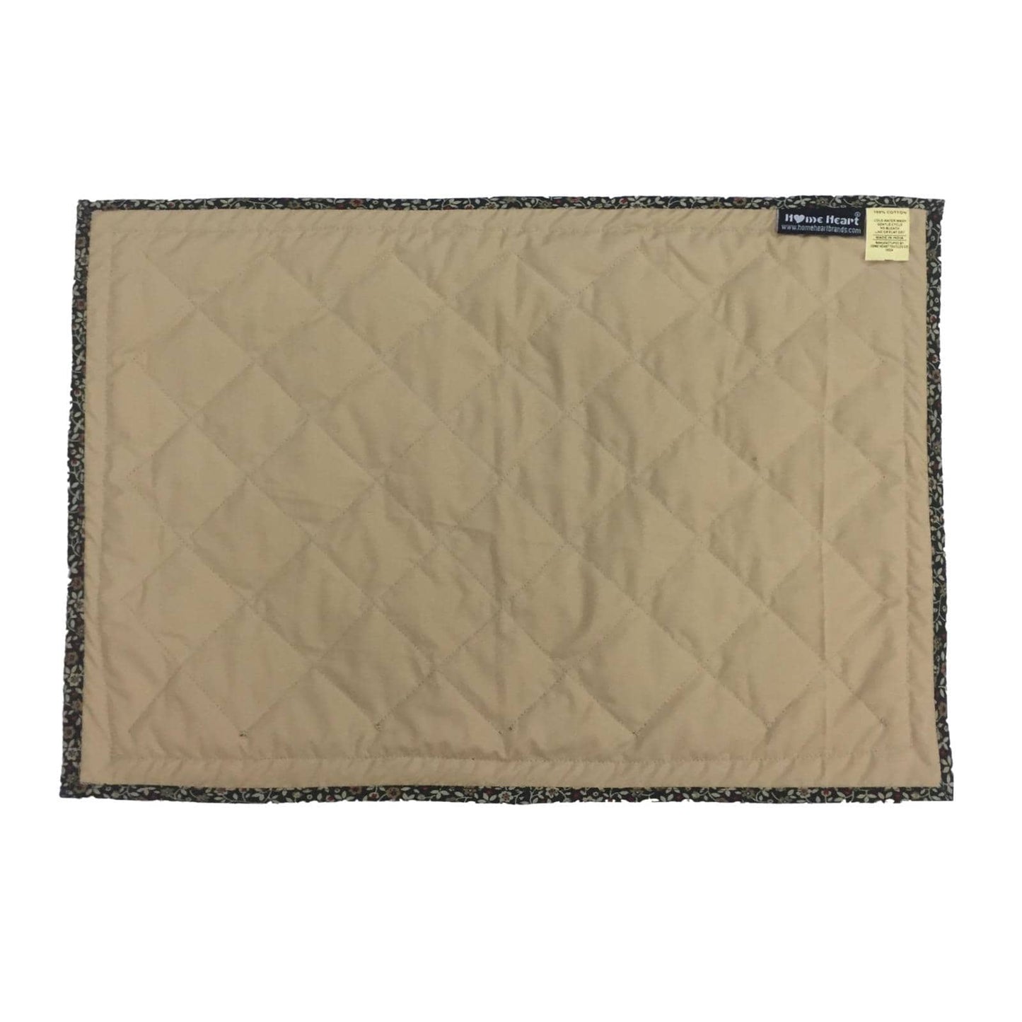quilted placemats tablemats patchwork Flower Garden, Green white Calico multi floral print  14"X19" by HOME HEART Brands (Made in India)
