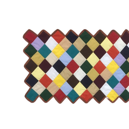 Hello spring solid color quilted table runner, throw patchwork Table Topper Calico Country cotton fabric by HOME HEART Brands(made in INDIA)
