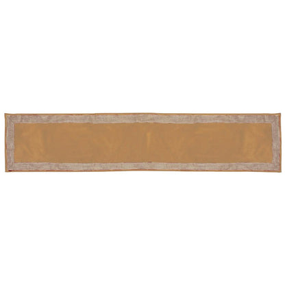 Velvet Table Runner & Toppers Premium beige velvet with ivory lurex jute border double layer by Home Heart Brands(made in INDIA)