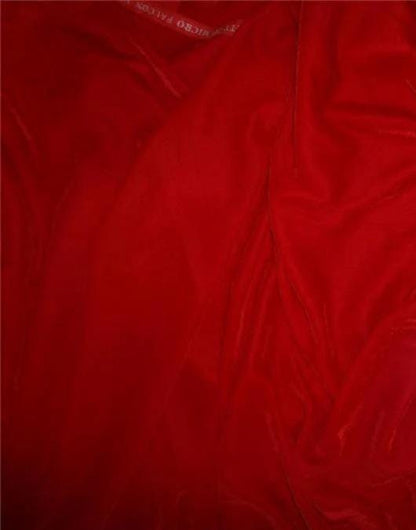 Red color micro velvet soft fabric 42” wide choose your yard meter in cut collection by HOME HEART Brands (Made in India)