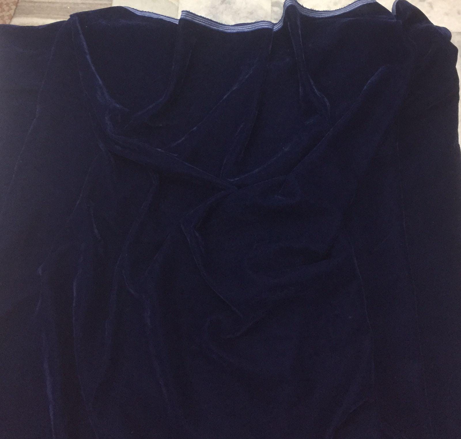 Fabric navy blue color micro velvet soft fabric 42� wide choose your yard meter in cut collection by HOME HEART Brands (Made in India)
