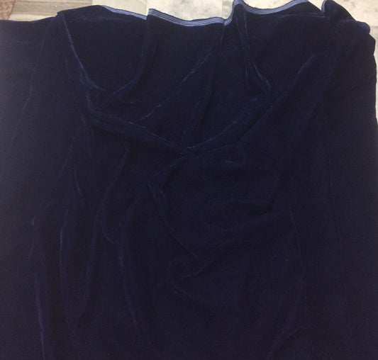 Fabric navy blue color micro velvet soft fabric 42” wide choose your yard meter in cut collection by HOME HEART Brands (Made in India)