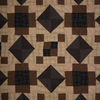 Hand made calico plaid country North Star 44"x44" Cotton Hand Quilted patchwork Wall hanging & Toppers, baby quilt by HOME HEART Brands