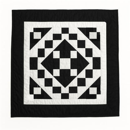 Wall hanging Hand made hand quilted quilt, Throws, Table topper Black Diamond square quilt 100% Cotton Heirloom Quality by HOME HEART Brands